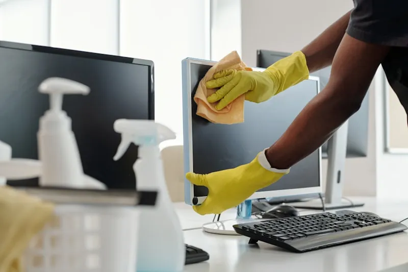 Person performing professional cleaning